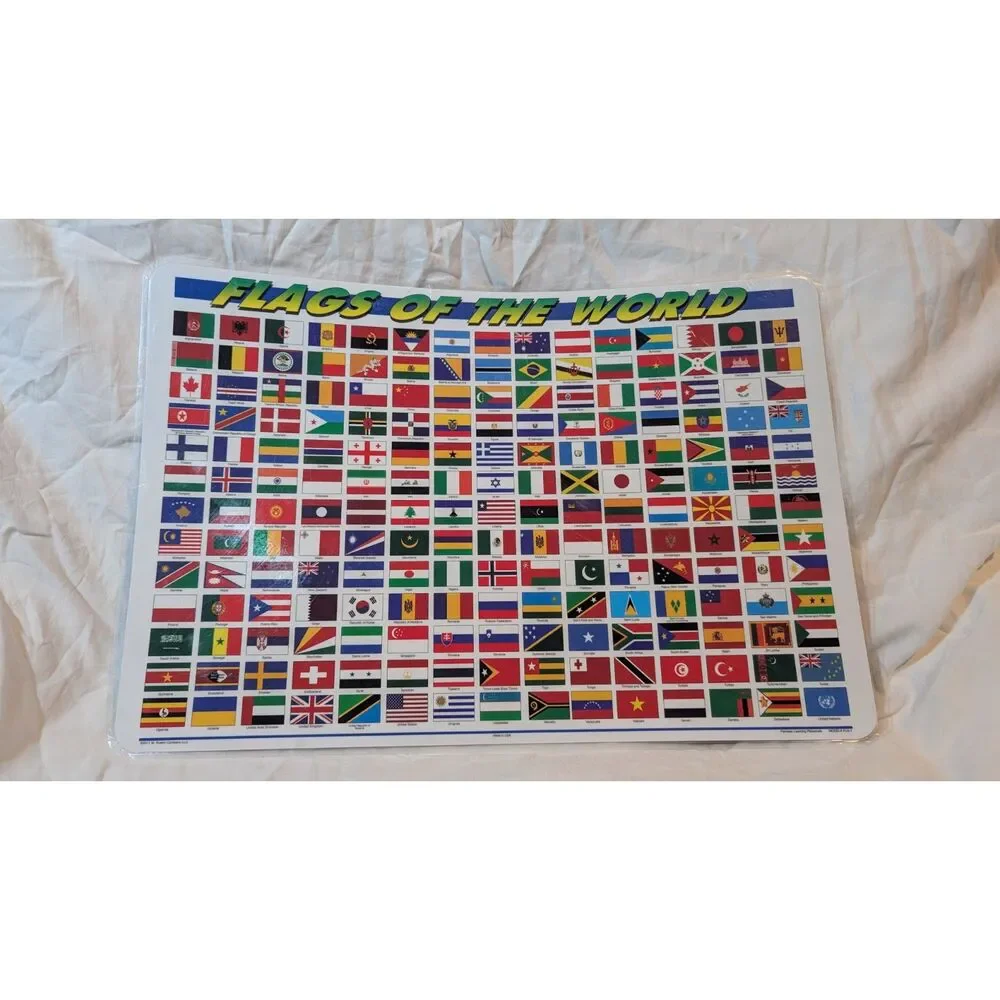 Flags of the World Dual Sided Learning Place mate